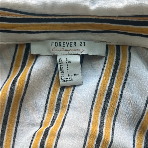 Forever 21 contemporary Striped Long Shirt - Picture 5 of 6